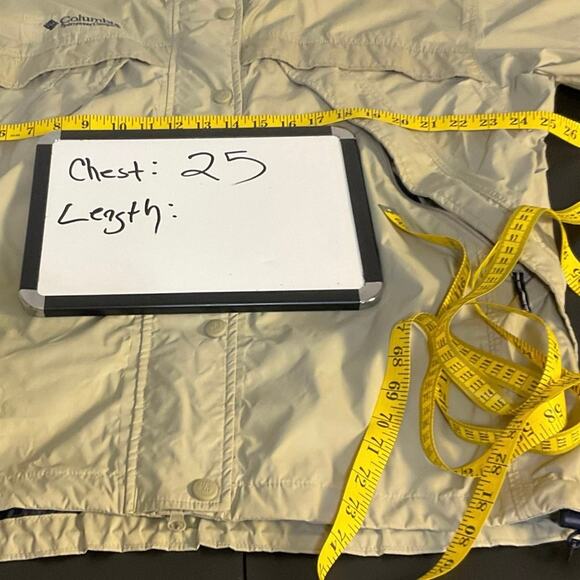 Vintage Columbia Omni Tech Khaki Zip Front Jacket Waterproof Breathable Size L - Picture 11 of 14